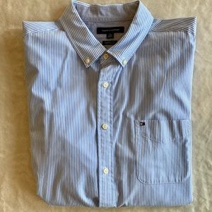 Tommy Hilfiger Blue and White Stripped Shirt - Classic Fit